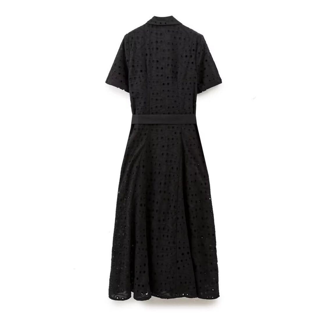 black vintage Vintage retro embro Ida Lee вышивка One-piece XS размер женский *ZARA нравится . person .*2024 A/W осень новый продукт новый товар *