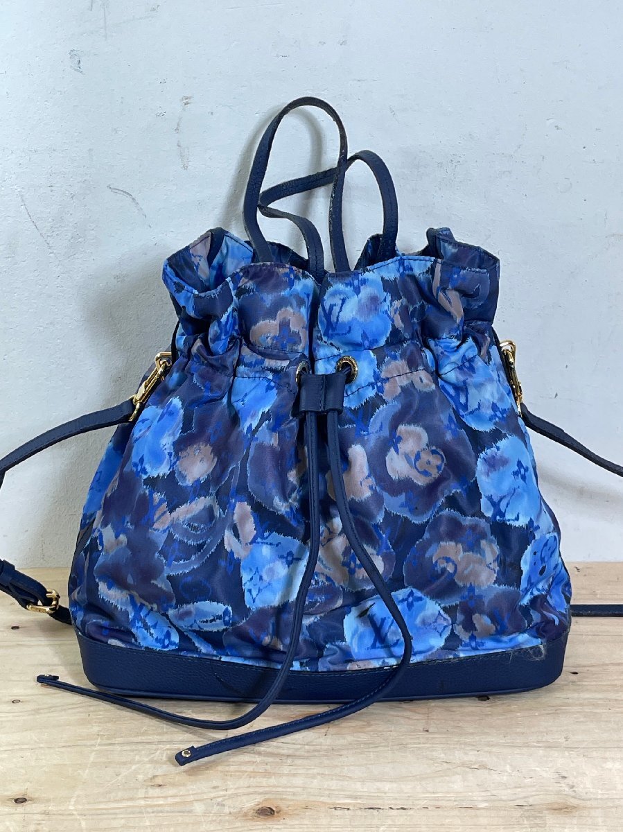 【長期保管品】ブランドバッグ LOUIS VUITTON ルイヴィトン ノエフル イカットフラワー 2WAYバッグ FO0183 グランブルー