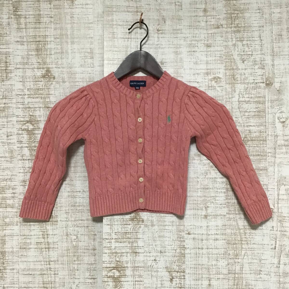 A491◇RALPH LAUREN | ラルフローレン　ガールズカーディガン　サイズ100