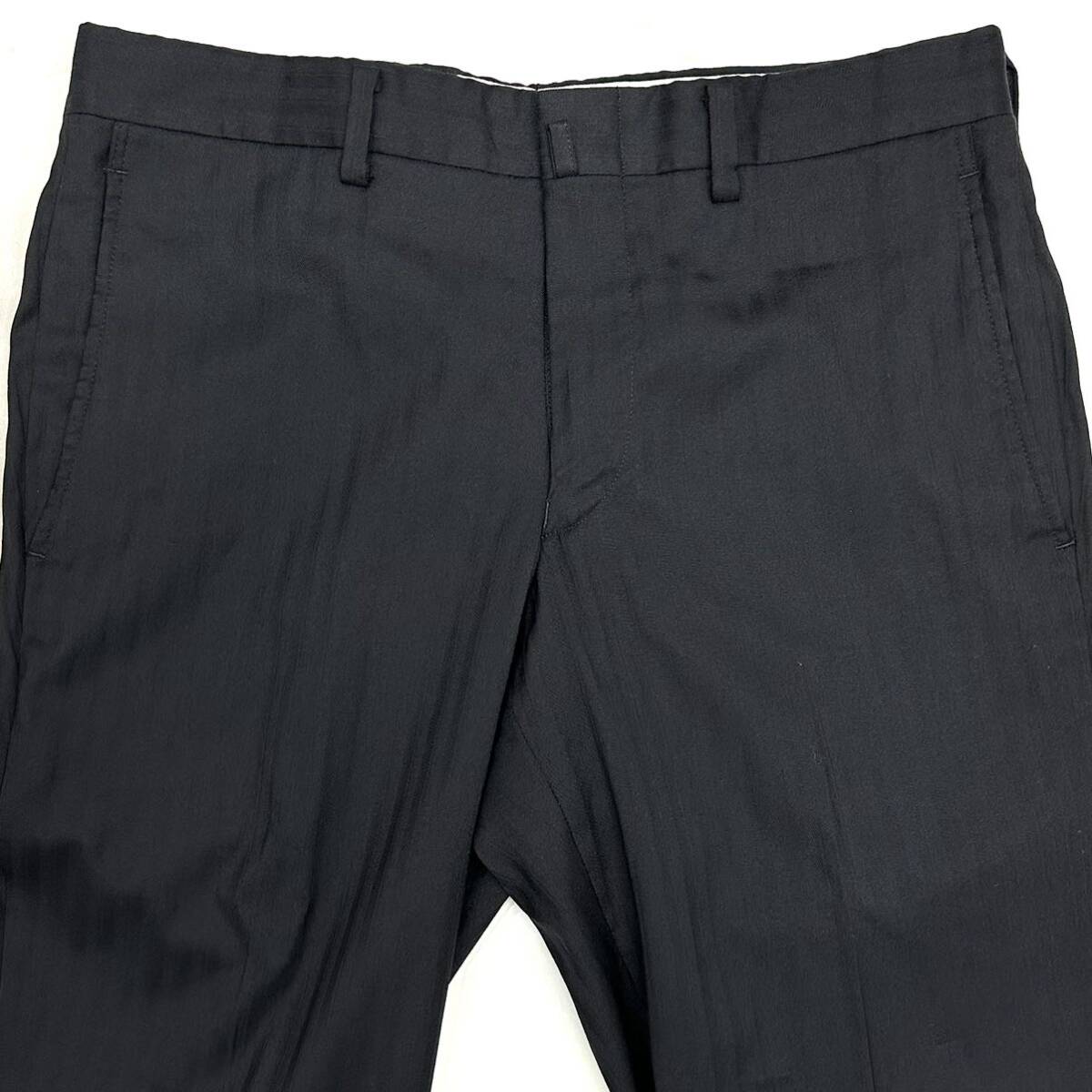D'URBAN ombrare ウール シルク 2B スリム 光沢 ストライプ シングルスーツ(44)ブラック メンズ 紳士服 ダーバン 日本制