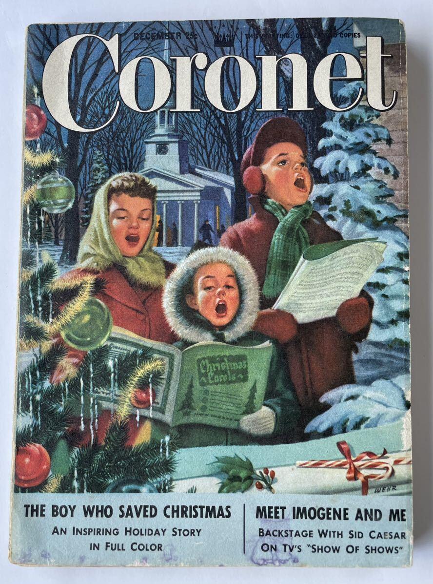 * Vintage * America magazine [Coronet]1951 year Christmas * Hori te- number *...* Christmas song