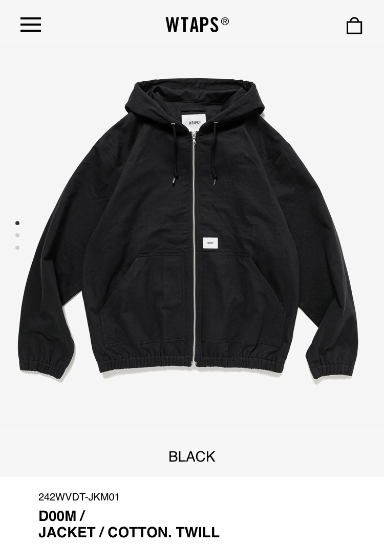 【新品正規(guī)】黒 M / 24aw WTAPS D00M JACKET COTTON TWILL / BLACK MEDIUM / wtvua NBHD ダブルタップス　アップリケ applique 24fw EX49