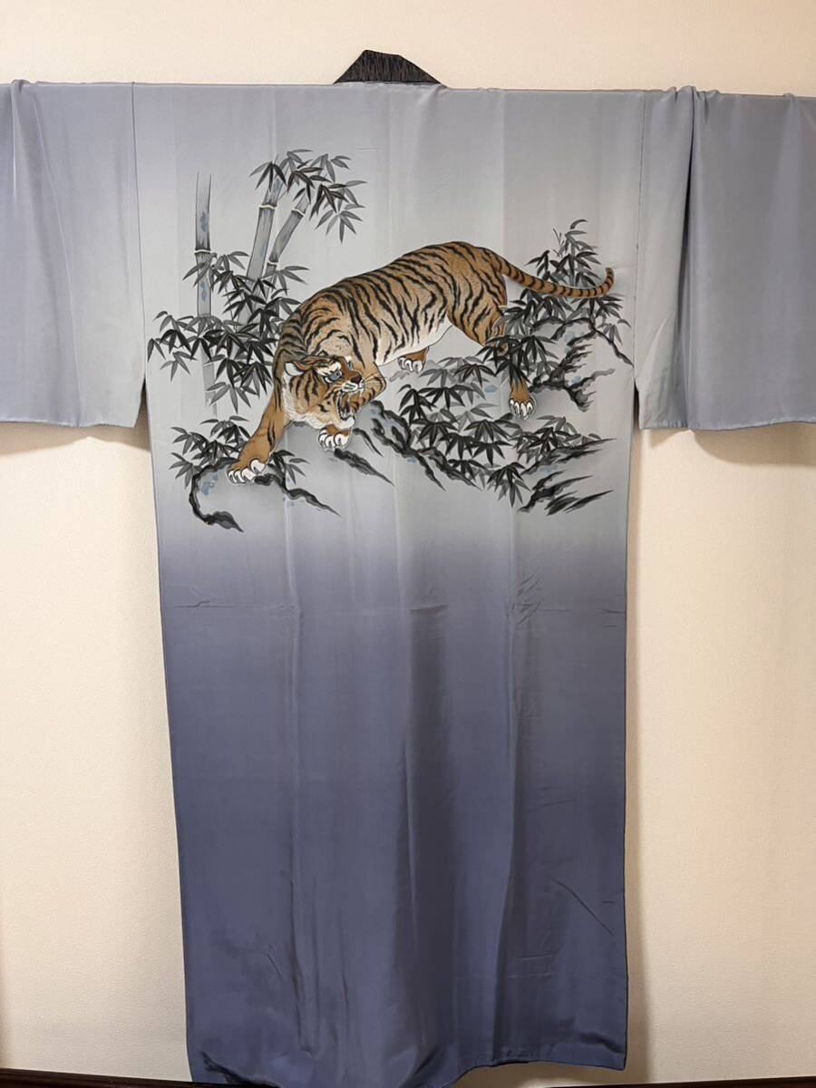 長襦袢 男 襦袢 虎 男性 着物 和装 下着 正絹 きもの