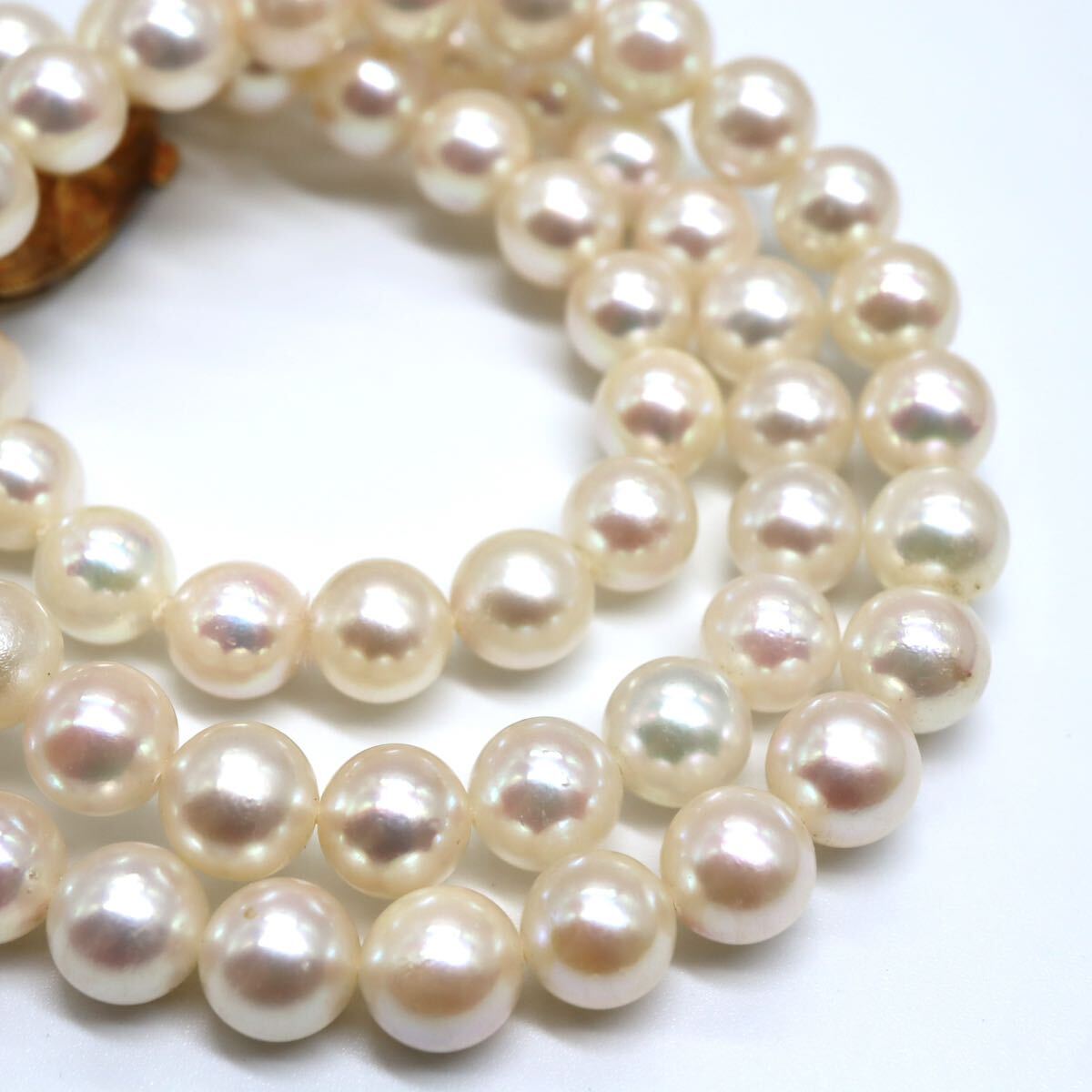 テリ抜群!!◆K18 アコヤ本真珠 ネックレス◆S 約18.8g 約37.5cm 約5.5-6.0mm珠 pearl パール jewelry necklace EA2/EA2