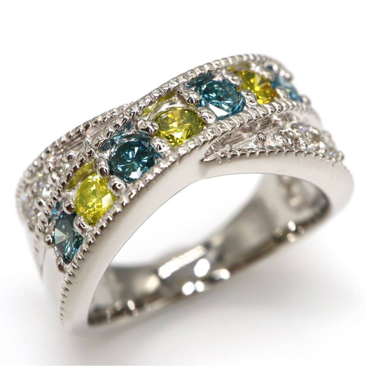 ◆Pt900 天然ダイヤモンドリング◆S 約10.6g 0.87ct 約11.5号 diamond jewelry ring 指輪 EE5/EF1