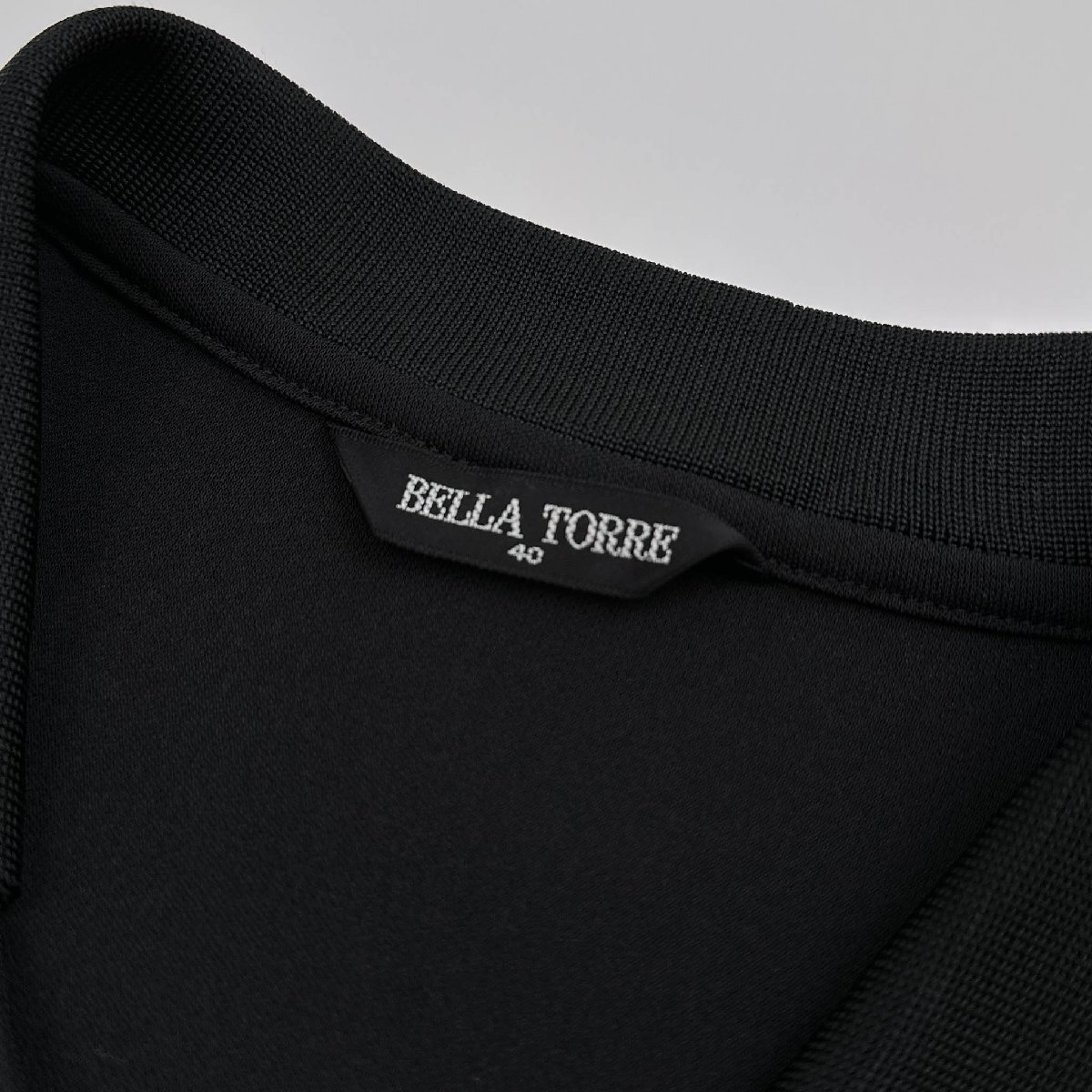 BELLA TORRE Zip up short sleeves shirt cardigan ( 40 ) / black black lady's Leica made in Japan 