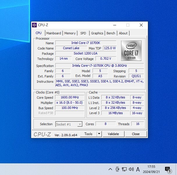 CPU Intel Core i7 10700K 3 8GHz 8コア16スレッド CometLake CPU Intel Core i7 10700K 3 8GHz 8コア16スレッド CometLake