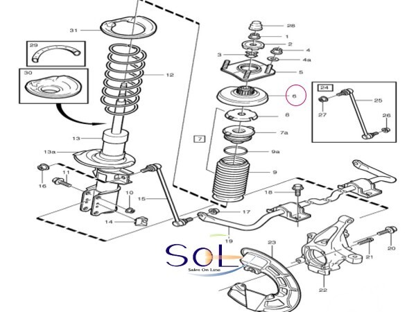 VOLVO Volvo C70 S70 V70 XC70 S60 S80 850 front strrut mount bush springs seat lower side left right set 8646713