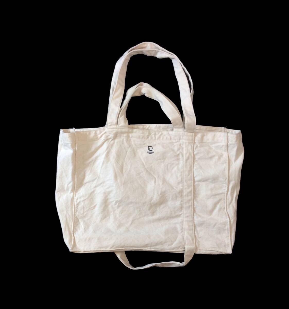 RAMIDUS ラミダス 刺繍ロゴ キャンバス トートバッグ エコバッグ 鞄 生成り系 コットン