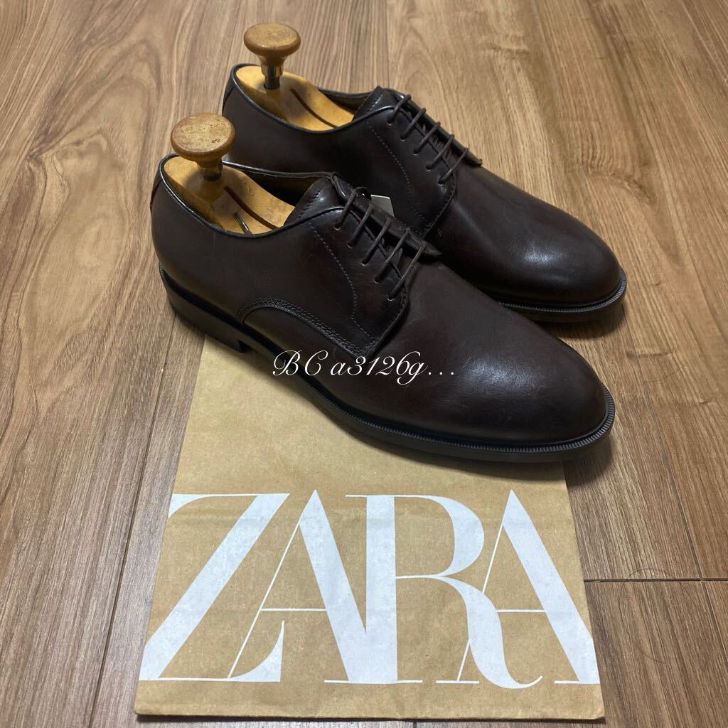 新品 100%本革 ZARA 外羽根 プレーントゥシューズ 28 5cm 44 新品 100%本革 ZARA 外羽根 プレーントゥシューズ 28 5cm 44