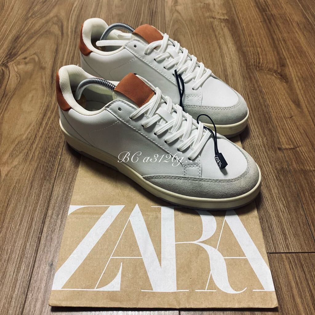 新品 ZARA 本革使用ローカットスニーカー 25 5cm 39 メンズ ザラ 新品 ZARA 本革使用ローカットスニーカー 25 5cm 39 メンズ ザラ