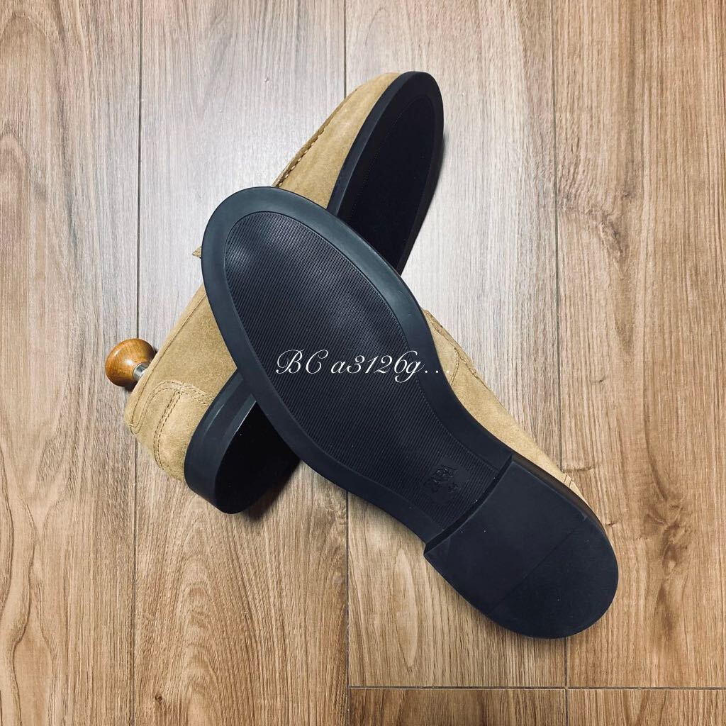 新品 ZARA 本革 コインローファー 28 5cm 44 BEIGE SUEDE メンズ