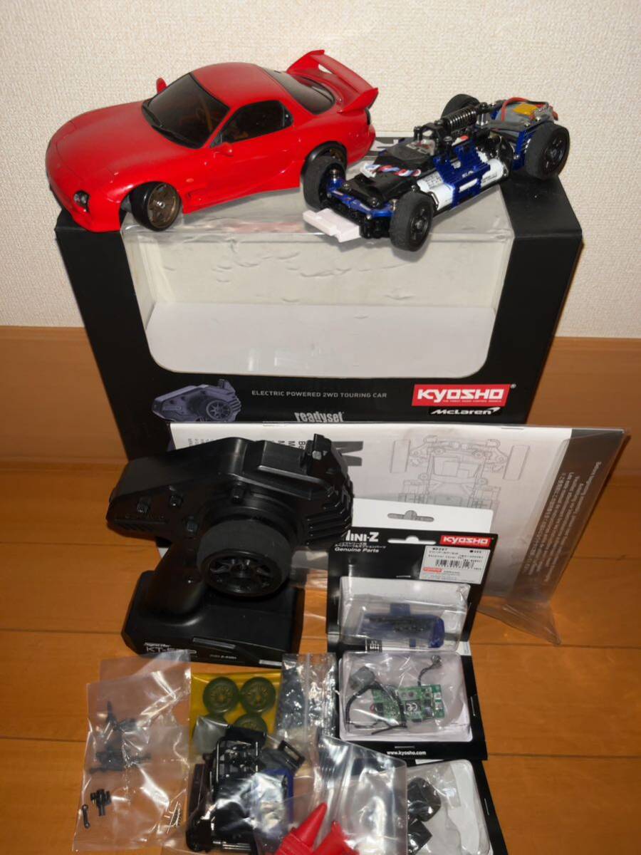 [ б/у ] Kyosho Mini-Z продажа комплектом RWD AWD RX-7 красный дрифт радиоконтроллер машина детали электрический RC Propo шасси Mini-z