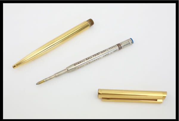 イコー質(zhì)店　ダンヒル　★人気モデル　ジェムライン　ボールペン　ゴールド　ツイスト式　純正ブルーリフィル　美品　RY7196