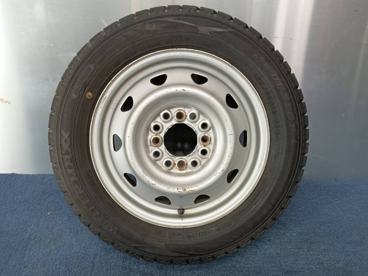 *8-9 amount of crown *20 year made * Dunlop WM02 155/65R13 multi steel 13×4J 4H-100/110/114.3 4 pcs set studless light car etc. G267