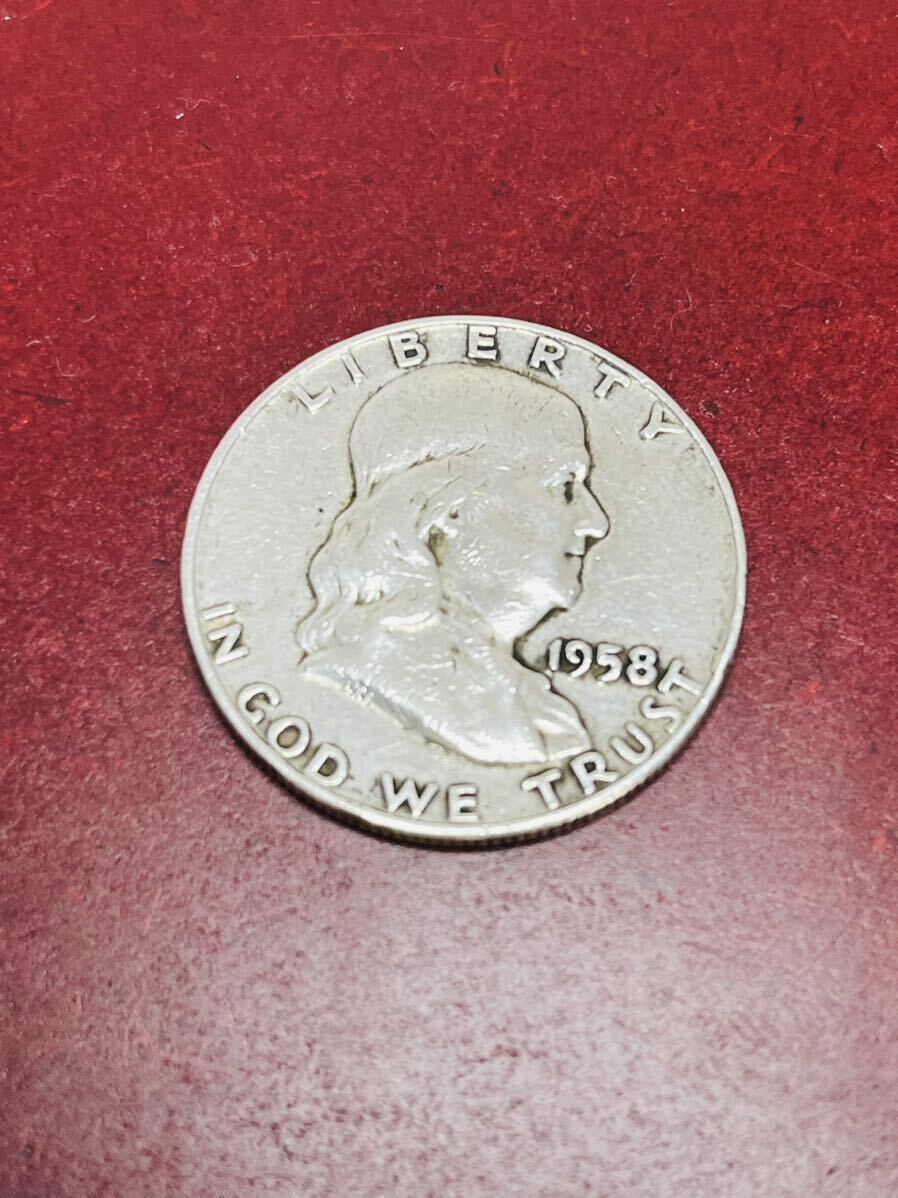 アメリカ 50セント 銀貨 フランクリン 1958年 リバティコイン アメリカ 50セント 銀貨 フランクリン 1958年 リバティコイン