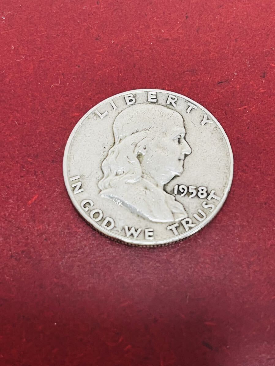 アメリカ 50セント 銀貨 フランクリン 1958年 リバティコイン アメリカ 50セント 銀貨 フランクリン 1958年 リバティコイン
