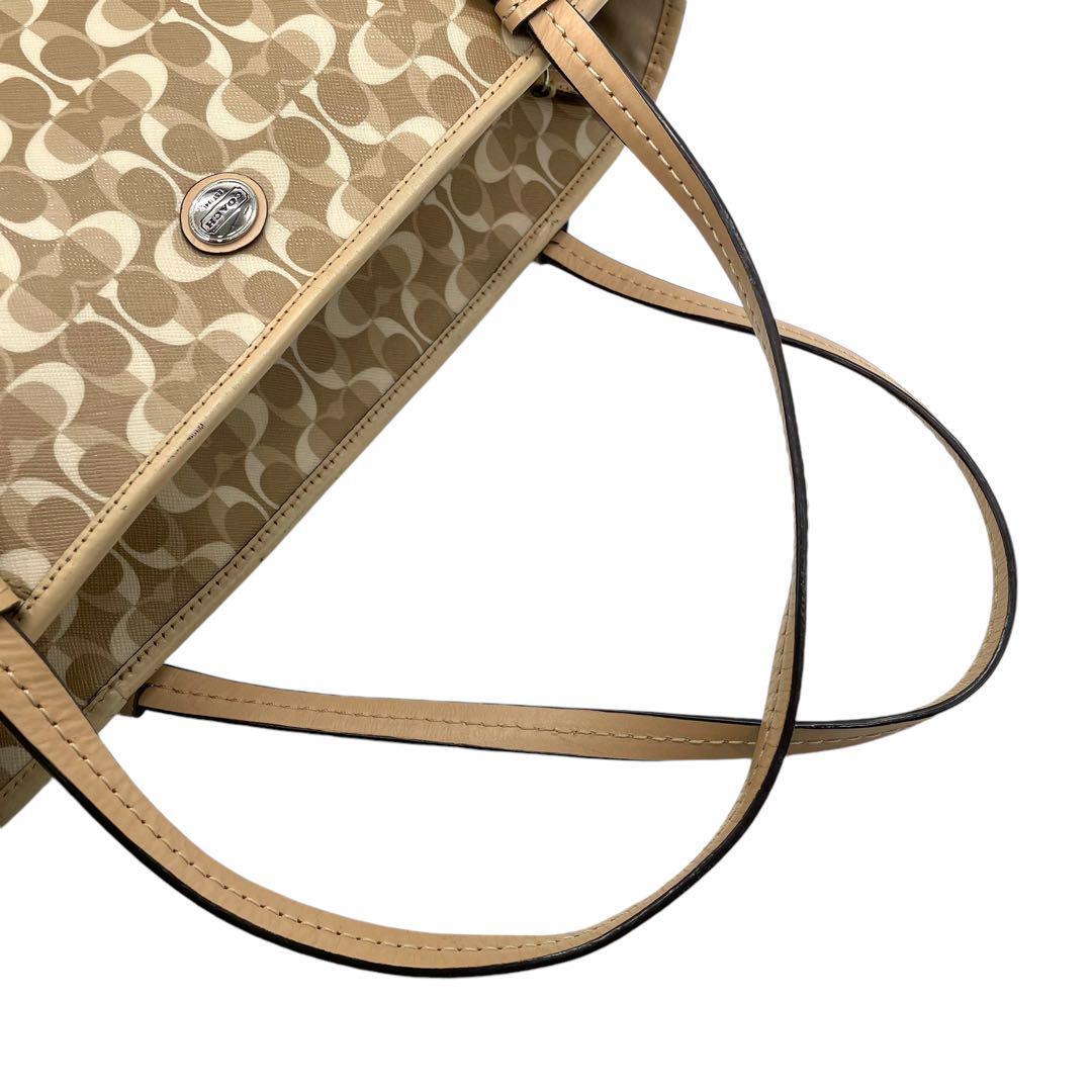 美品 COACH コーチ s7 肩掛け f27350 トートバッグ PVC 茶色
