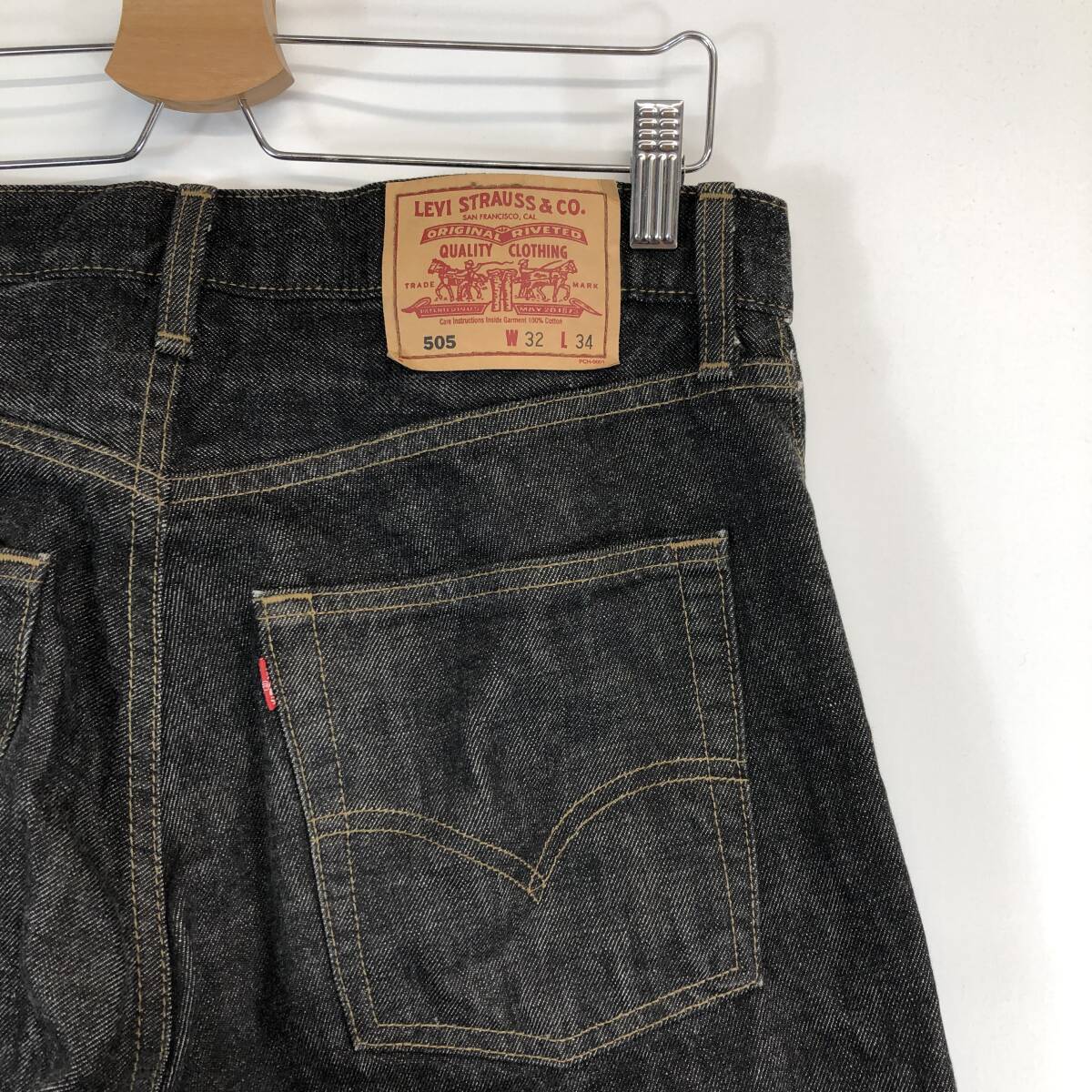 00s 日本製 リーバイス 505 デニムパンツ 先染めブラック 505-09 00s 日本製 リーバイス 505 デニムパンツ 先染めブラック 505-09