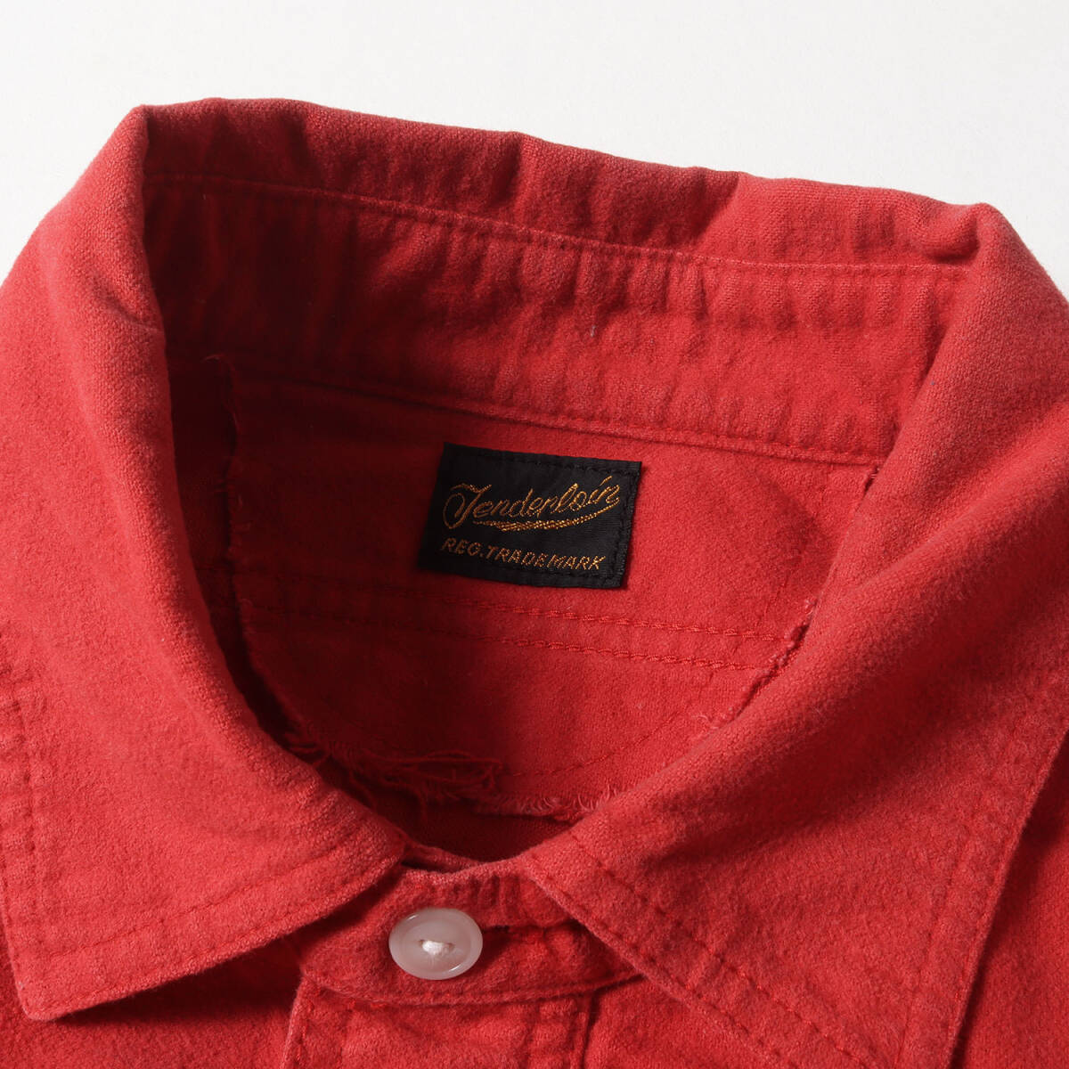 TENDERLOIN テンダーロイン シャツ サイズ:XS チンスト付き シャモアクロス シャツ レッド トップス カジュアルシャツ 長(zhǎng)袖 ネルシャツ