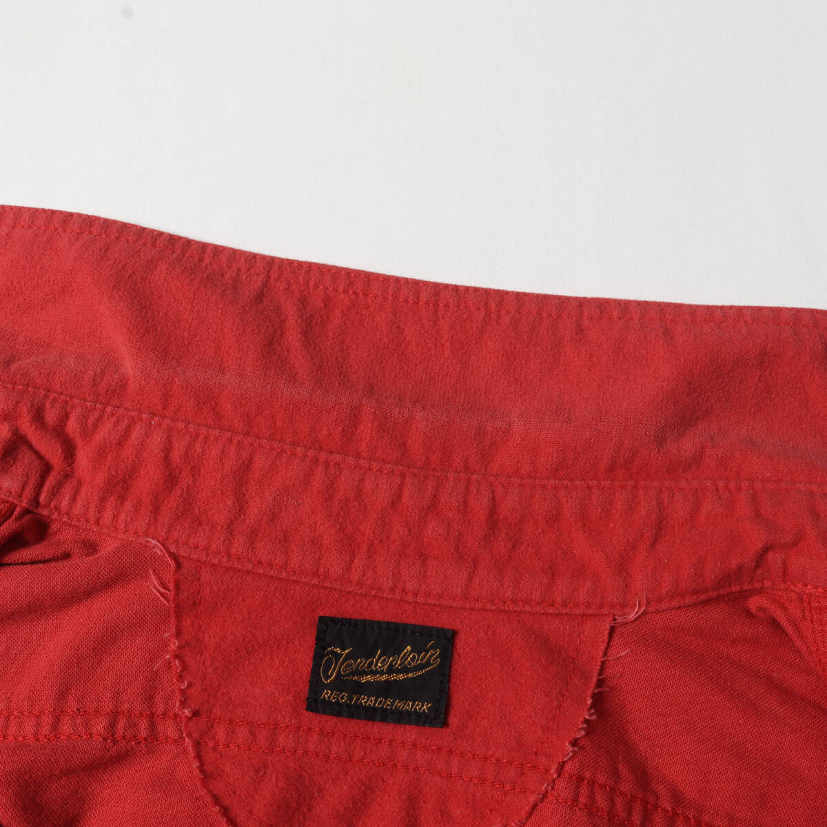 TENDERLOIN テンダーロイン シャツ サイズ:XS チンスト付き シャモアクロス シャツ レッド トップス カジュアルシャツ 長(zhǎng)袖 ネルシャツ