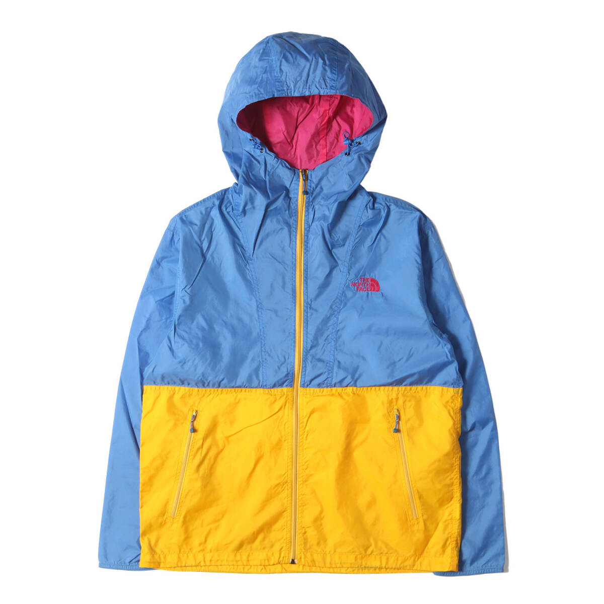 THE NORTH FACE ノースフェイス ジャケット サイズ:105(XL) 海外企画 リップストップナイロン フードジャケット ブルー イエロー 韓国企画