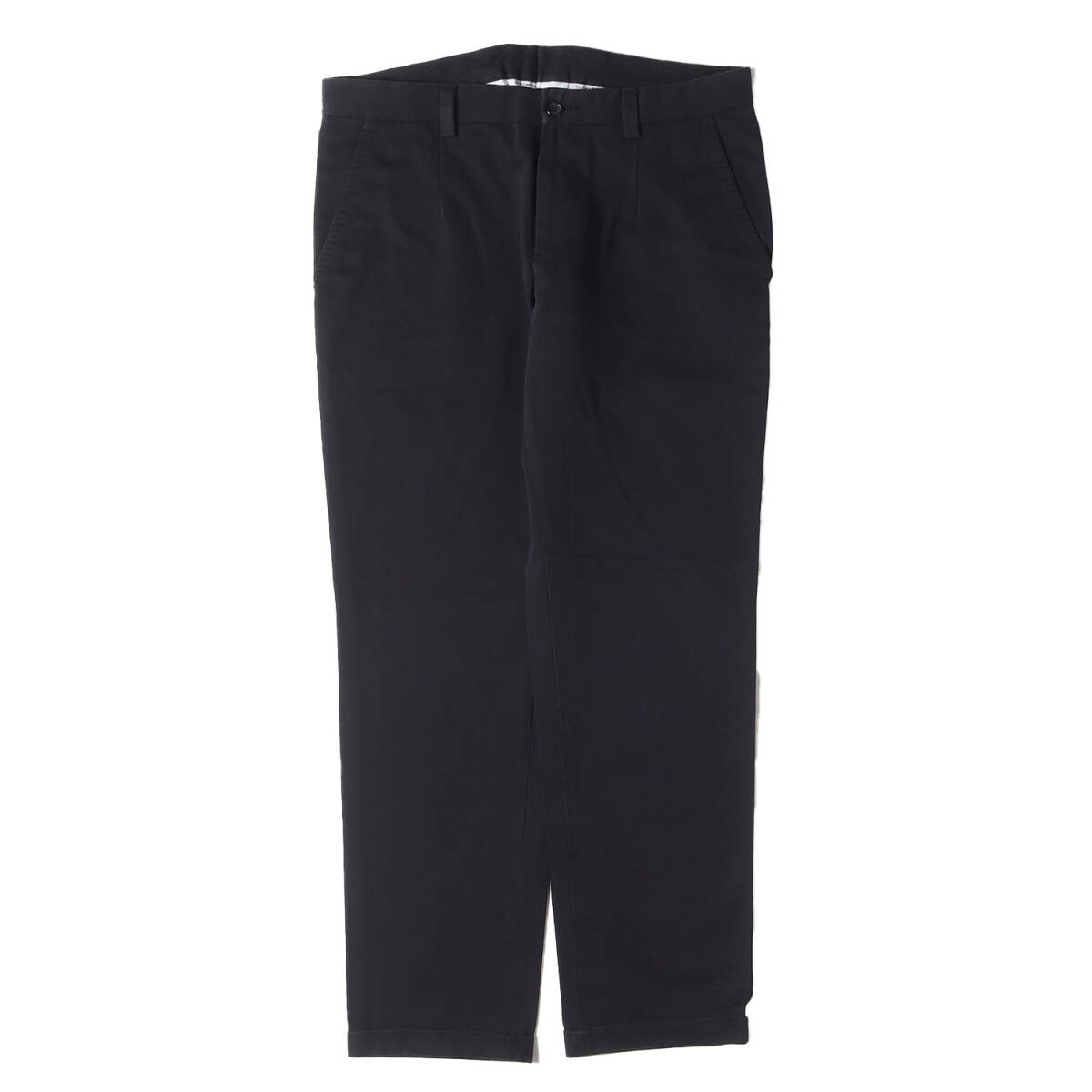 DOLCE&GABBANA ドルチェ&ガッバーナ ワンタック ターンアップヘム モールスキン スリム テーパード スラックスパンツ ネイビー 46