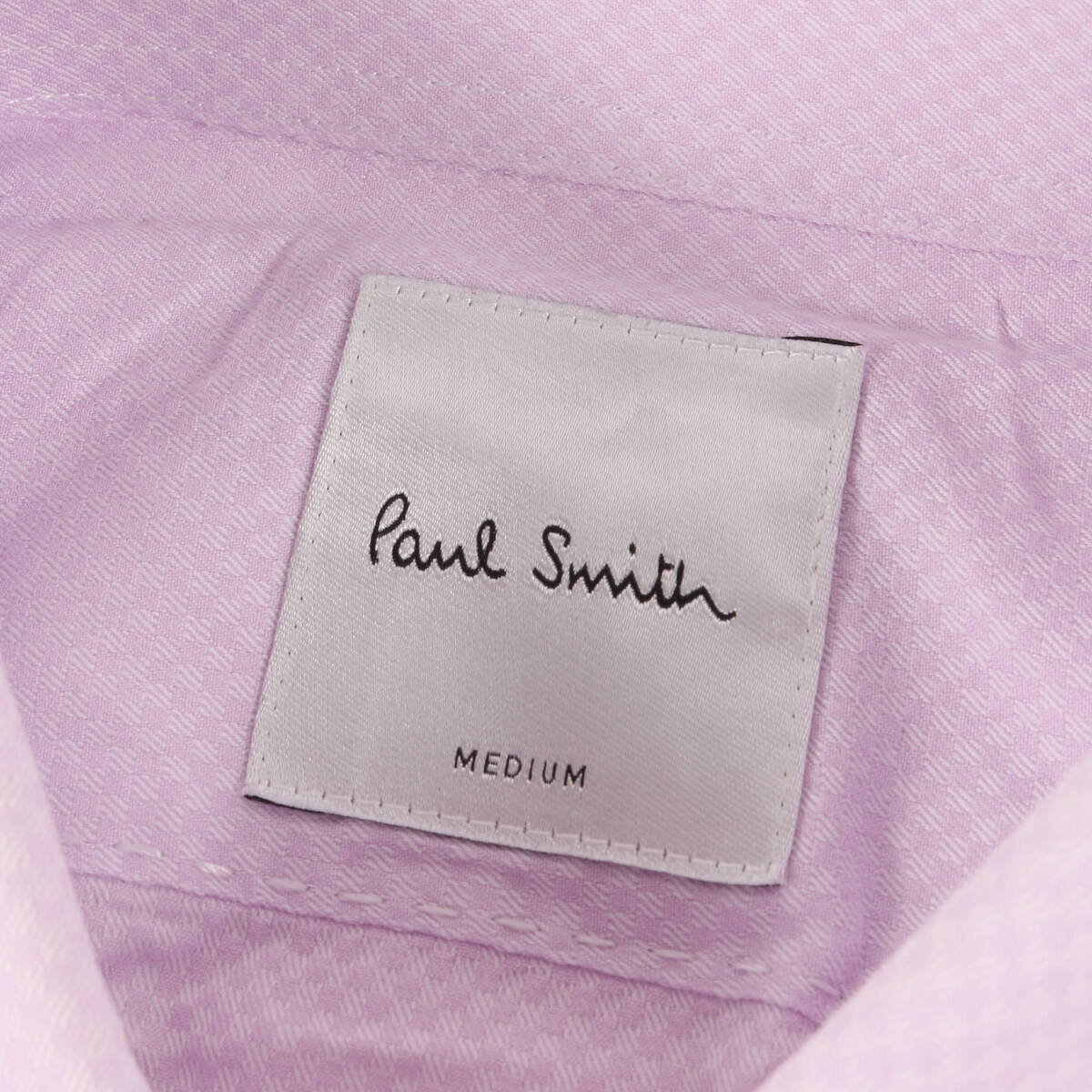 Paul Smith ポールスミス シャツ サイズ:M マイクロチェック ドレスシャツ 袖里ストライプ ピンク トップス カジュアルシャツ