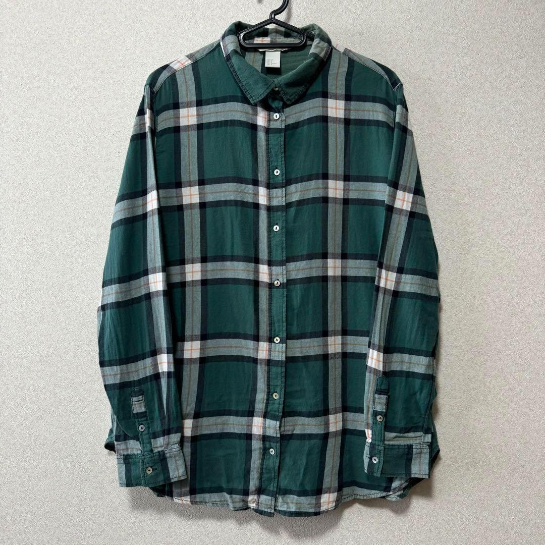 【大人気】H&M エイチアンドエム ネルシャツ カジュアルシャツ チェックシャツ ブラウス 羽織 トップス Mサイズ L42-109