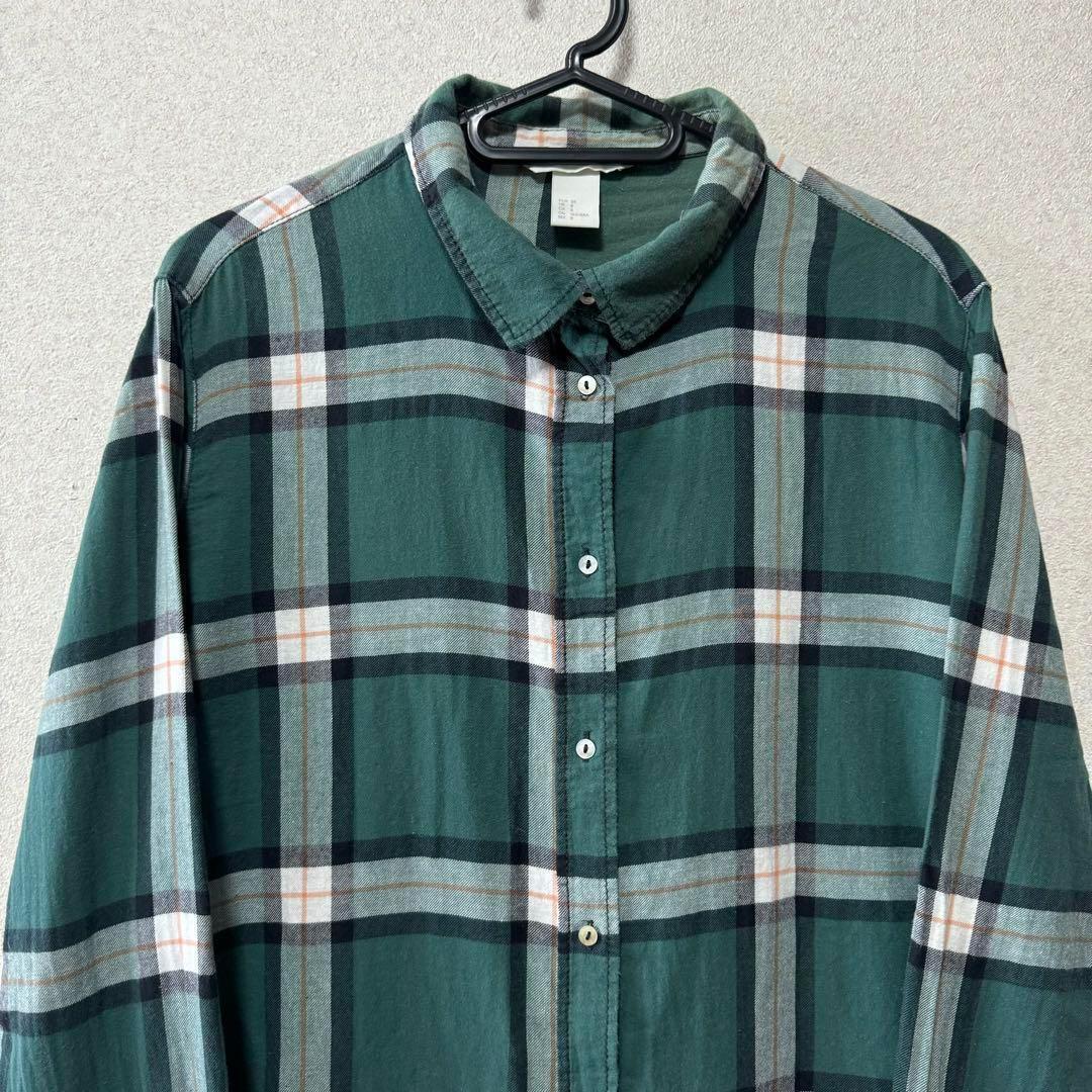 【大人気】H&M エイチアンドエム ネルシャツ カジュアルシャツ チェックシャツ ブラウス 羽織 トップス Mサイズ L42-109