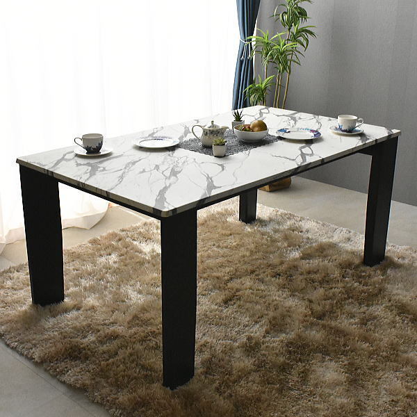即決 新品 スタイリッシュ大理石調ダイニングテーブル 幅160cm 4人用モダン食卓リビングoutlet家具 おしゃれ北欧モダン:ST14-2Z02-KC