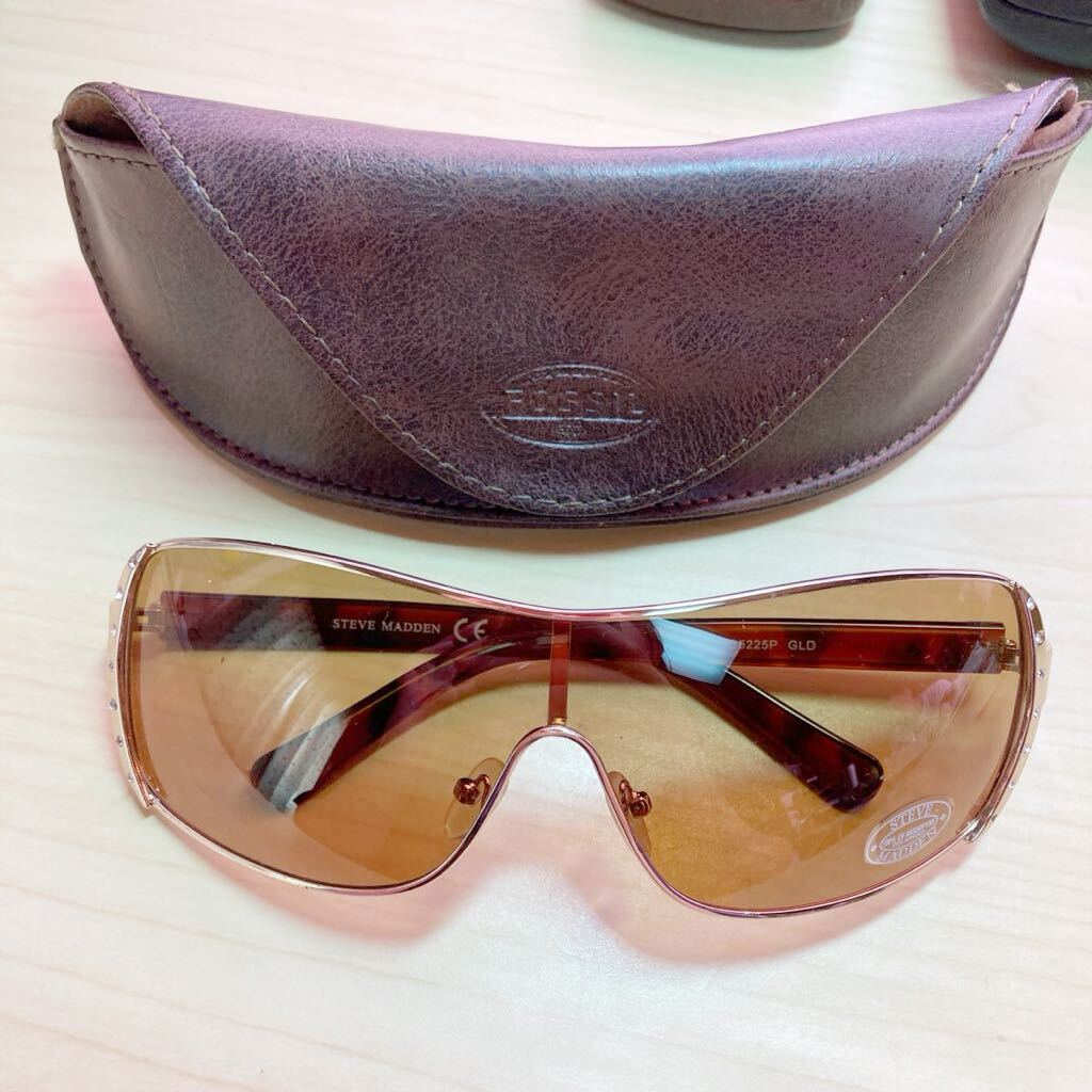 スティーブマデン　サングラス 眼鏡　メガネ　べっ甲柄　べっ甲色　STEVE MADDEN ブラウン系　日光避け　S5225P ブランド　ケース付き
