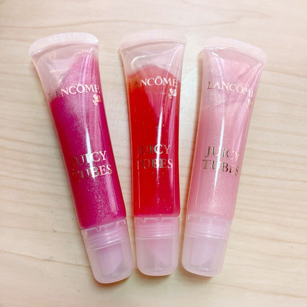 3本セット ランコム グロス ジューシーチューブ　コスメ　15ml ピンク　ラメ　LANCME JUICY TUBES 化粧品　GLOSS 大人気　定番　デパコス