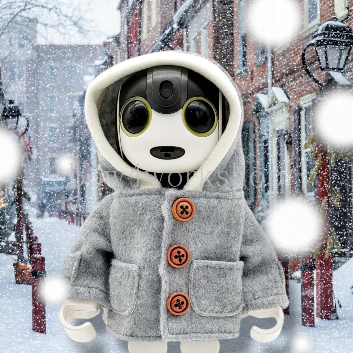 ロボホン RoBoHoN ロボホンの服ハンドメイド フリースコート(グレー）