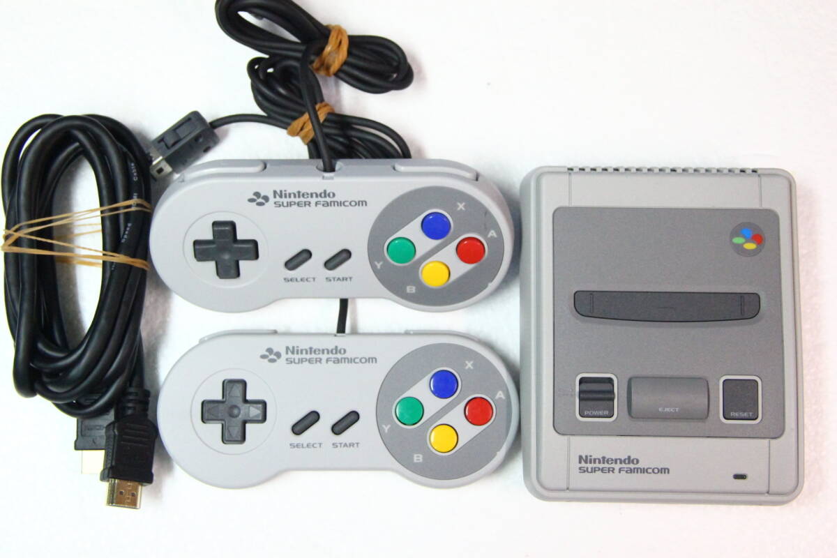 ニンテンドークラシックミニ スーパーファミコン本体セット CLV-301 管理番号:B HDMIケーブル/コントローラー付属