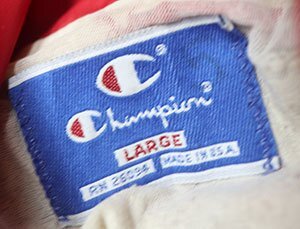 NJ37チャンピオンCHAMPIOアメリカ古着アメリカ製ナイロンジャケット80’90’Sビンテージ旧タグ旧ロゴ赤系プルオーバーLカレッジTALONタロン_画像7