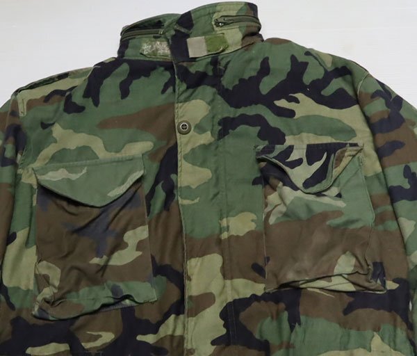 AJ22米軍実物ARMYアメリカ古着M-65フィールドジャケットMウッドランド90'sビンテージ迷彩コンバットジャケット/ミリタリージャケット