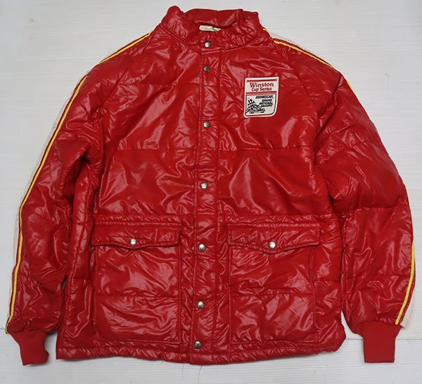 NJ27 Winston WINSTON America б/у одежда America производства гоночная куртка 90*S Vintage L глянец нейлон с хлопком входить официальный NASCAR Nascar красный серия 