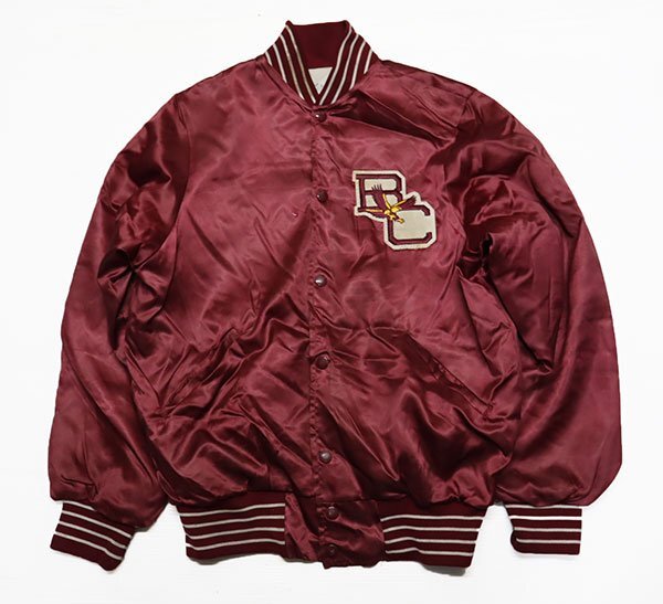 NJ28 bike BIKE America old clothes America made nylon jacket 80*S Vintage cotton inside go in letter do pasting attaching stadium jumper small legume series BOSTON college M satin 