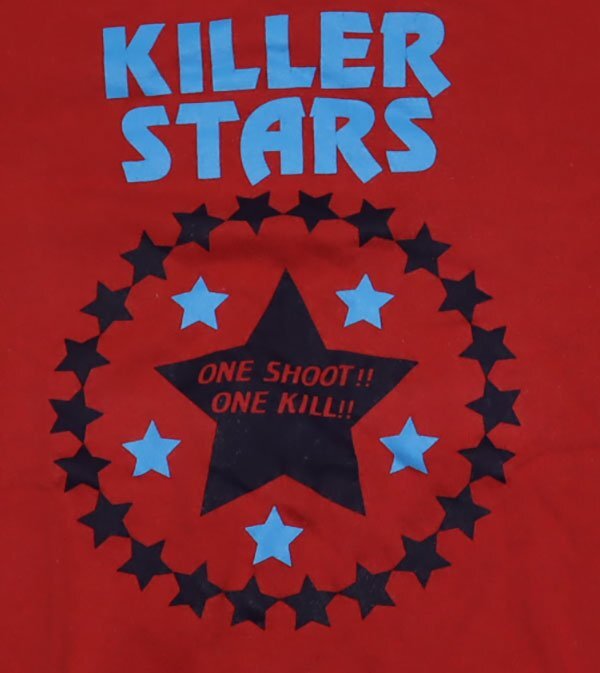 ST78チェスウィツクCHESWINKシュガーケーンSUGAR CANE東洋TOYO古著カナダ制メッセージTシャツＳ赤系ｘ黃色系TシャツKILLER STARS切り替え