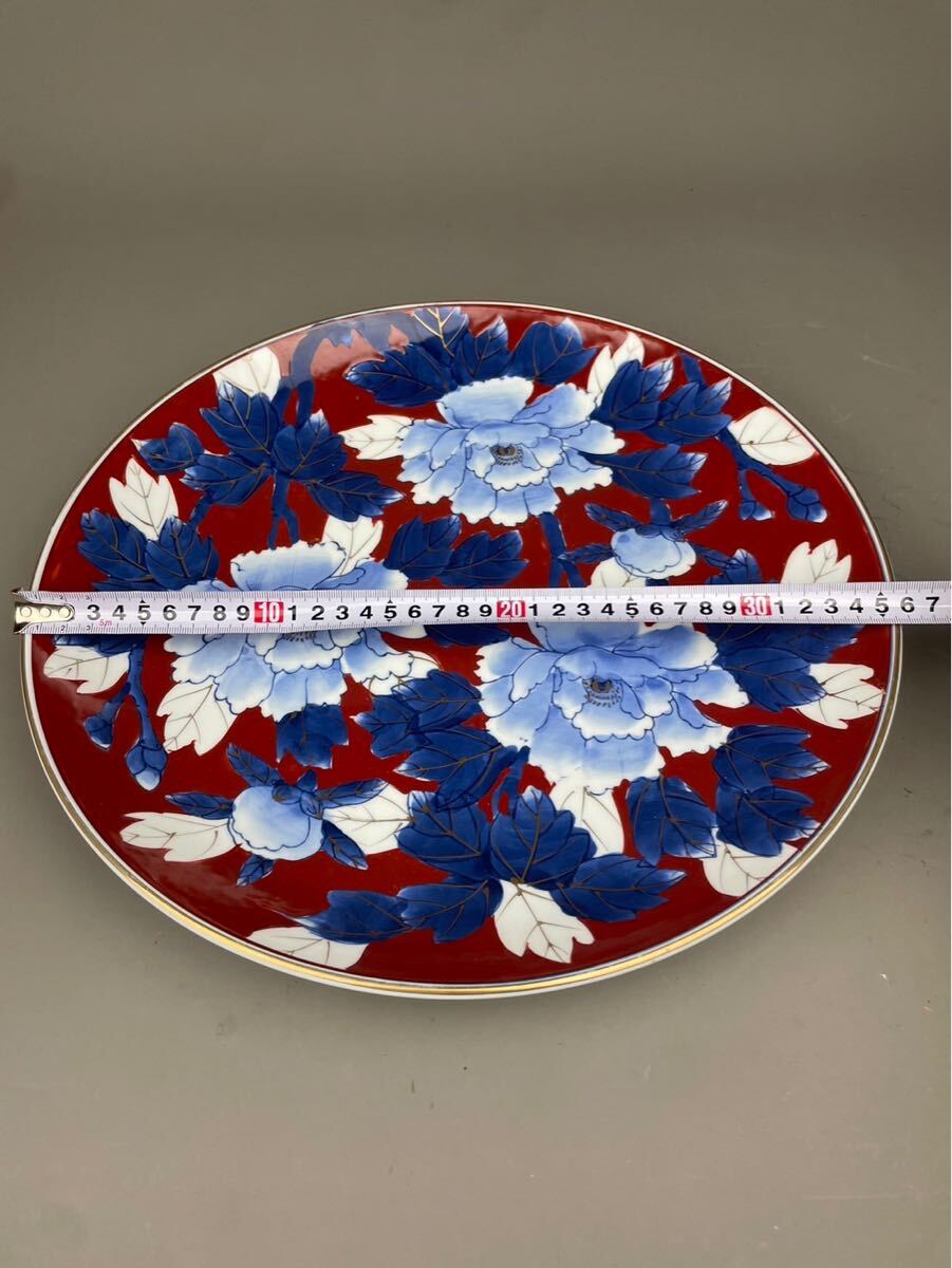 伊万里 秀峰 大皿 菊模様 茶道 菓子皿 菓子器 絵皿 お茶会 飾り