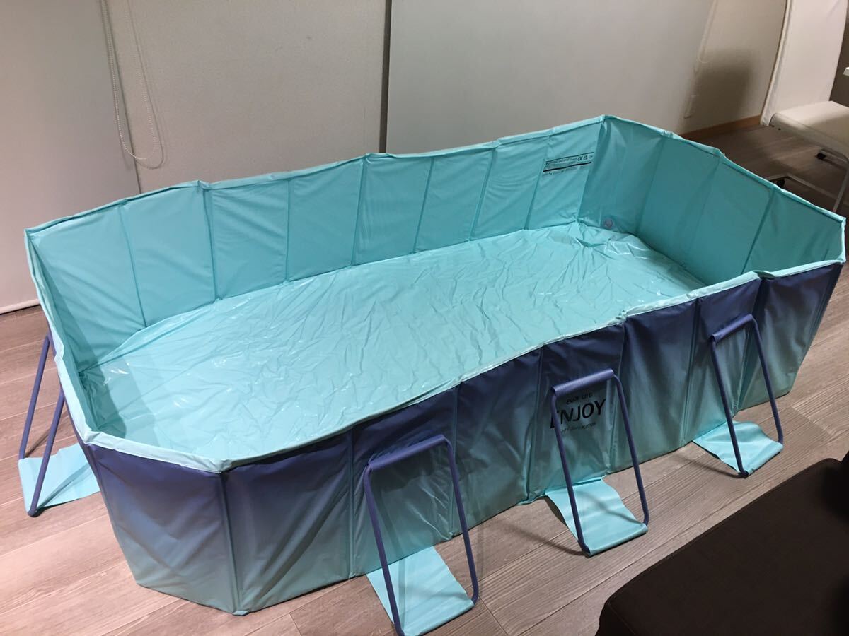NA427 未使用品 大型プール フォールディングプール 286cm×167cm×高さ50cm 水游び フレームプール 簡単組立 空気入れ不要
