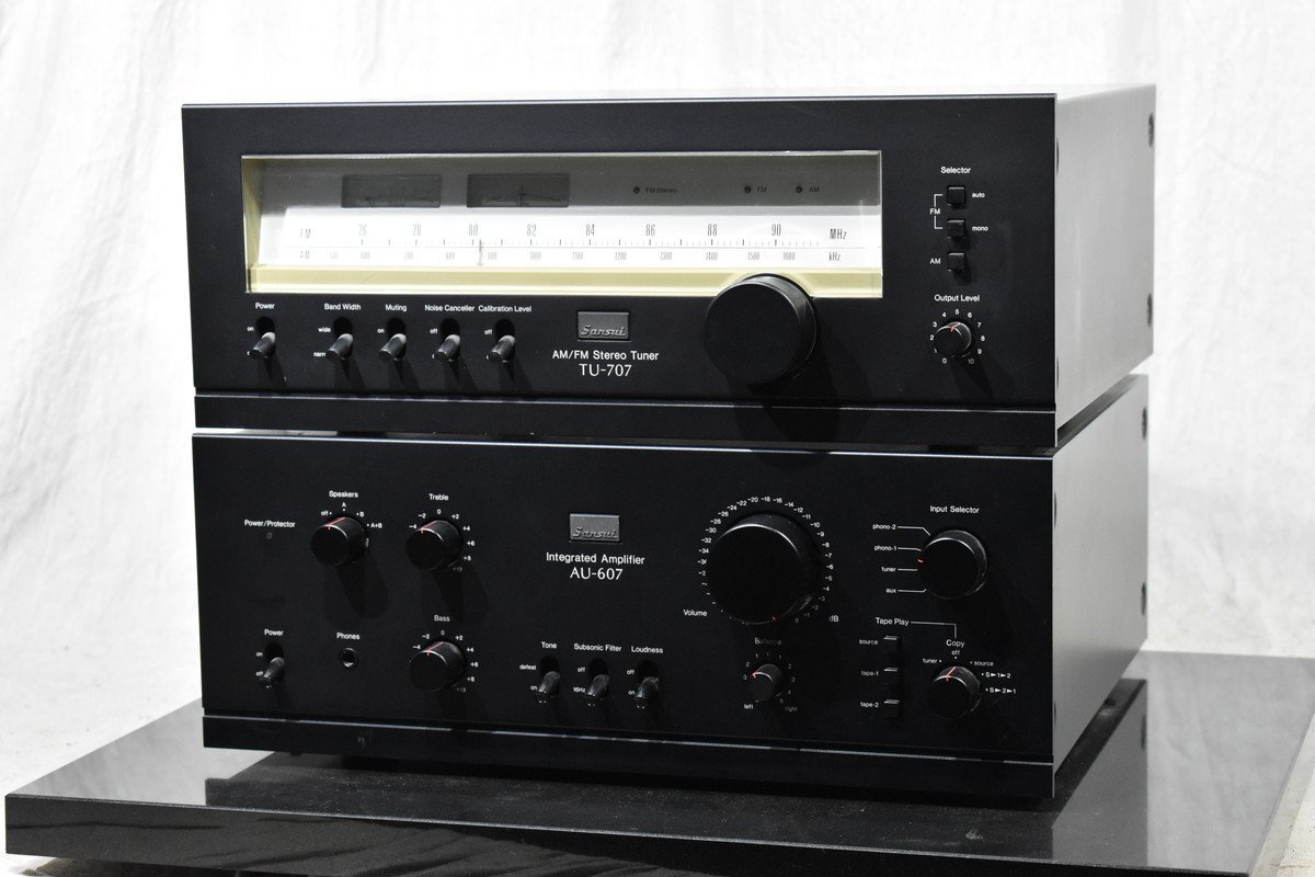 SANSUI サンスイ TU-707 FM/AMチューナー + AU-607 プリメインアンプ