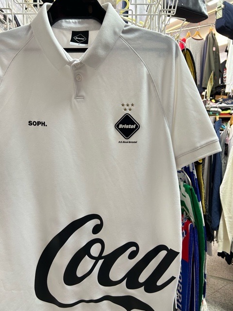 SOPH. FCRB Bristol コカ・コーラ ソフネット ドライ ポロシャツ 半袖 白 S