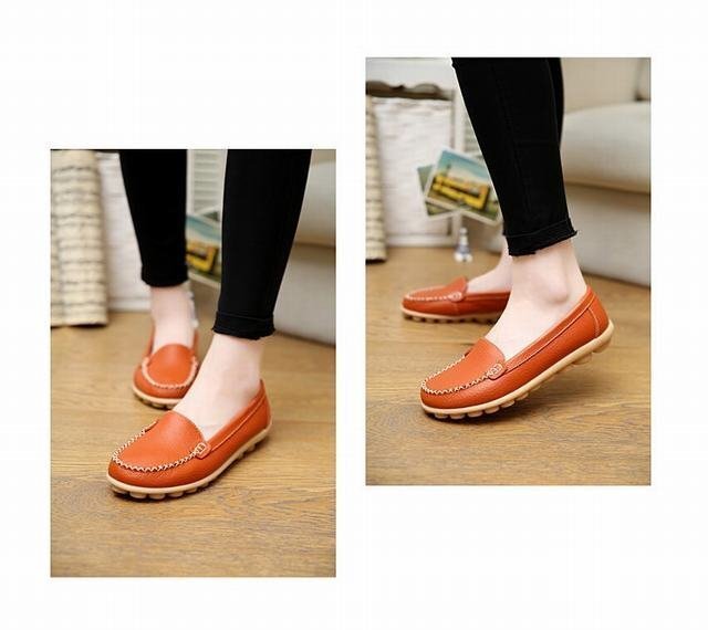  pumps lady's ..... low heel .... Loafer runs soft spring commuting light weight slip prevention orange 25cm