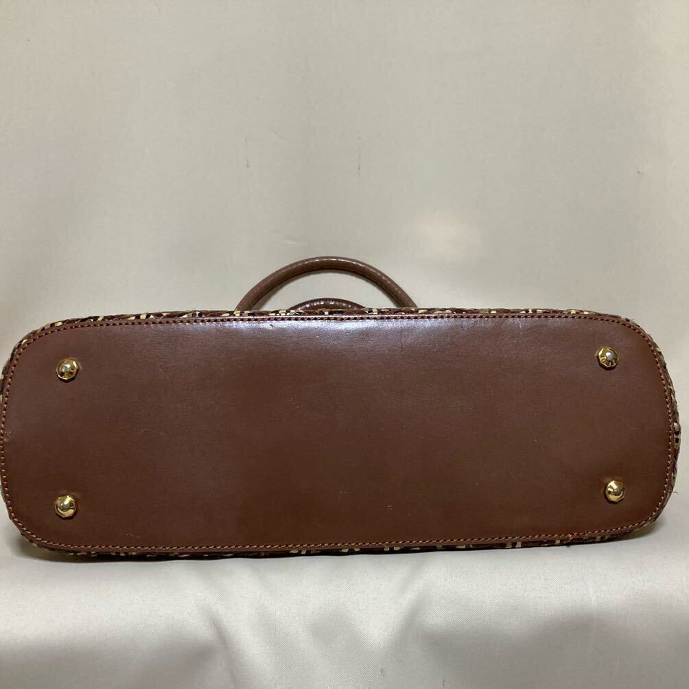 [BRUNOMAGLI] Bruno Magli прекрасное качество натуральная кожа сетка вязаный сумка "Boston bag" ручная сумочка Brown женский сумка на плечо 