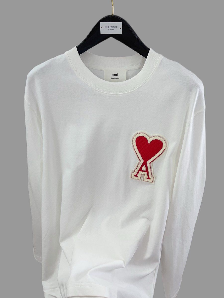 AMI PARIS アミ パリス Ami Paris 長袖Tシャツ 赤い愛ロゴ 男女兼用 