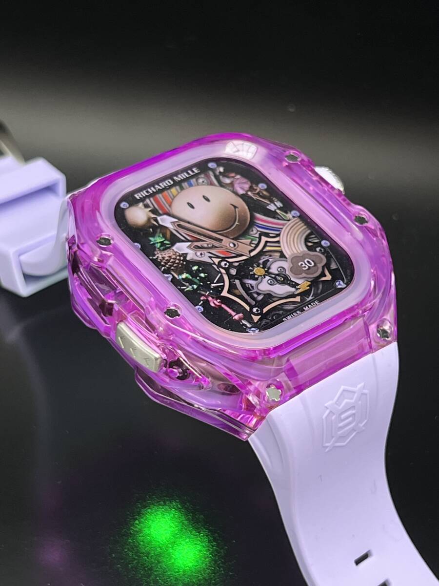 パープルクリアケース ラバー ベルト 49mm 49ミリ ウルトラ パープルクリアケース ラバー ベルト 49mm 49ミリ ウルトラ