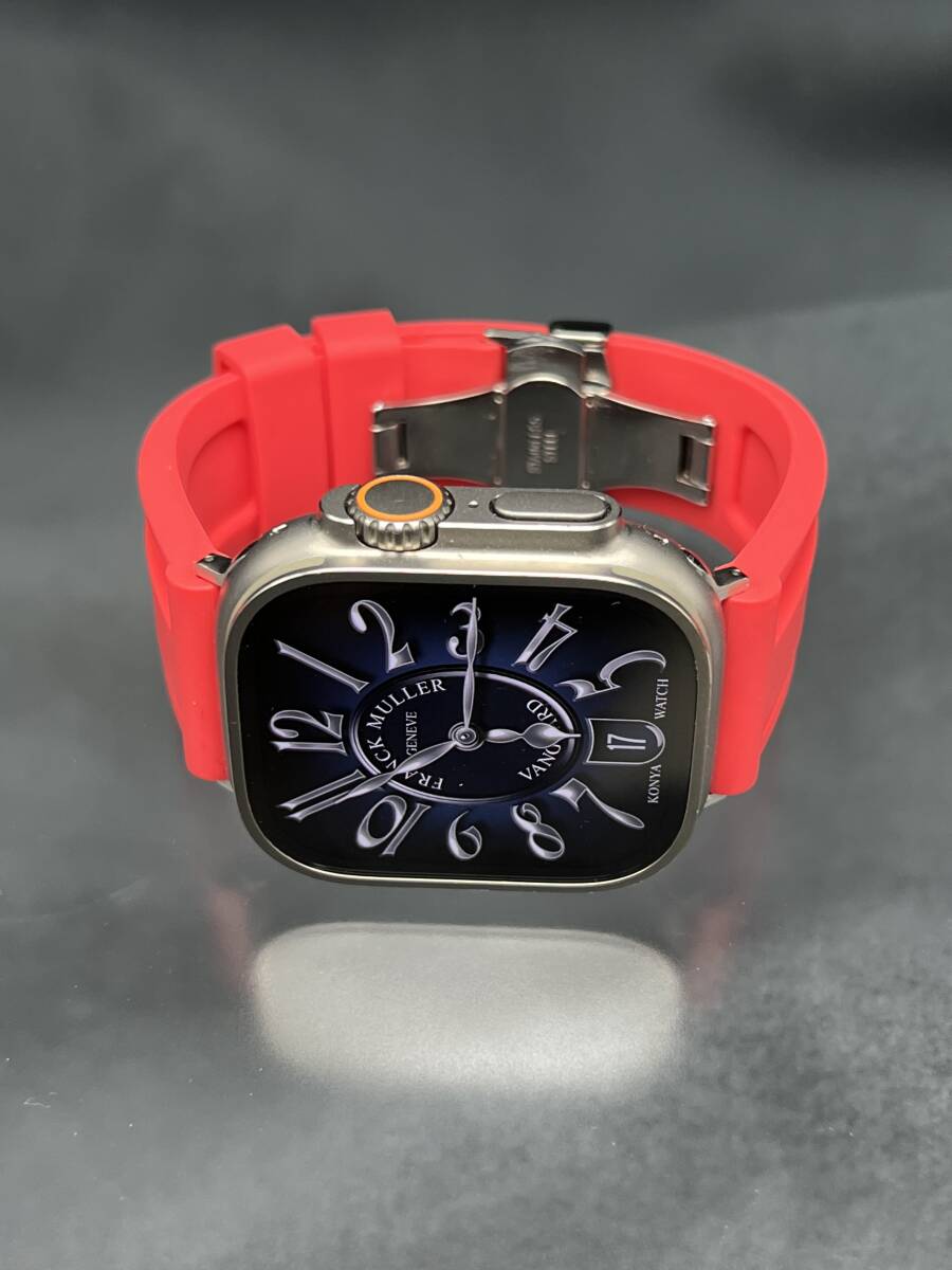 レッド 24mm 幅 アップルウォッチ ラバー ベルト ソリッド バンド ストラップ 49mm ウルトラ ULTRA Dバックル applewatch_画像7