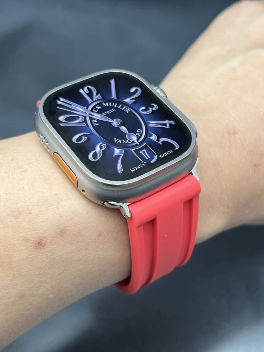 レッド 24mm 幅 アップルウォッチ ラバー ベルト ソリッド バンド ストラップ 49mm ウルトラ ULTRA Dバックル applewatch_画像8